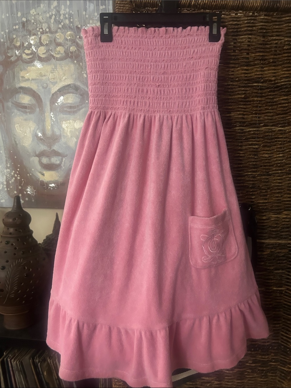Vintage Juicy Y2K  pink terry tube smock dress